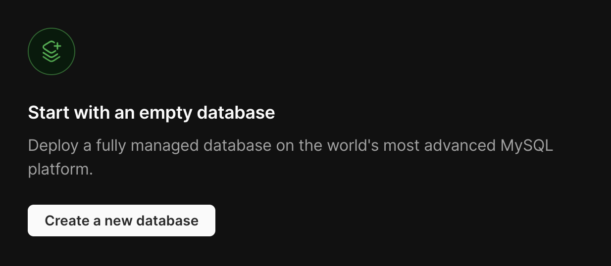 PlanetScale Dashboard