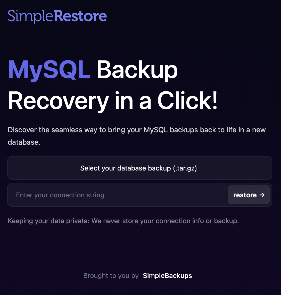 SimpleRestore.io